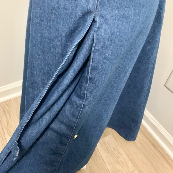 Vintage Denim Maxi Skirt - Vintage 11-12 - FITS LIKE 6/8 - Picture 7 of 14